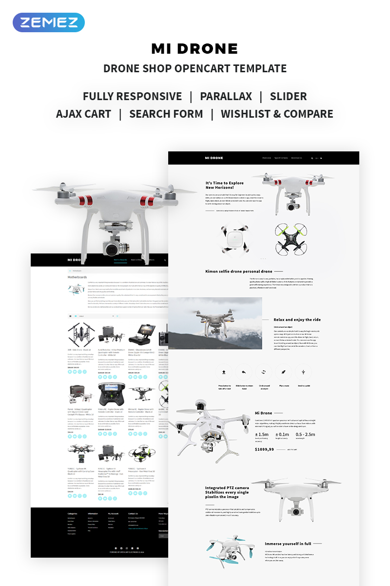 Mi Drone – Drone Shop OpenCart Template