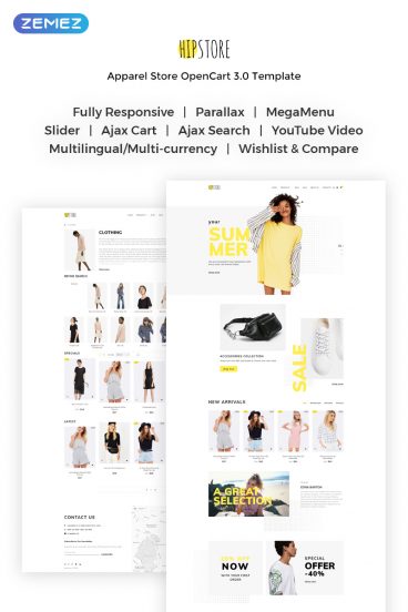 Hipstore - Clothing & Beauty OpenCart Template