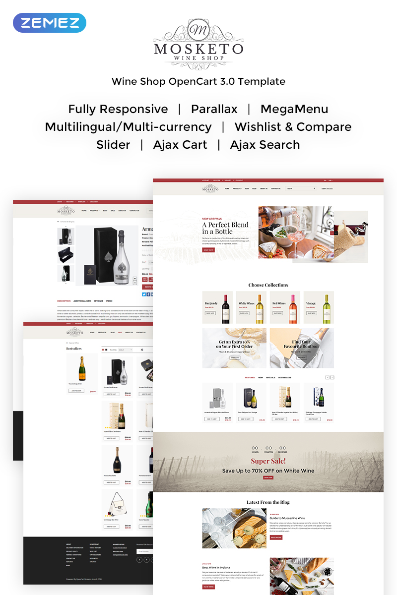 Mosketo – Wine Shop OpenCart Template