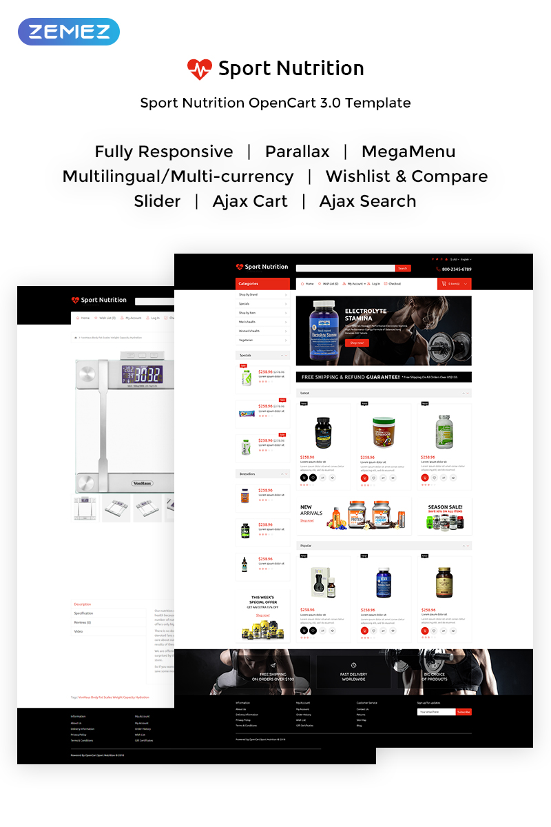 Sport Nutrition – Reliable Sport Nutrition OpenCart Template