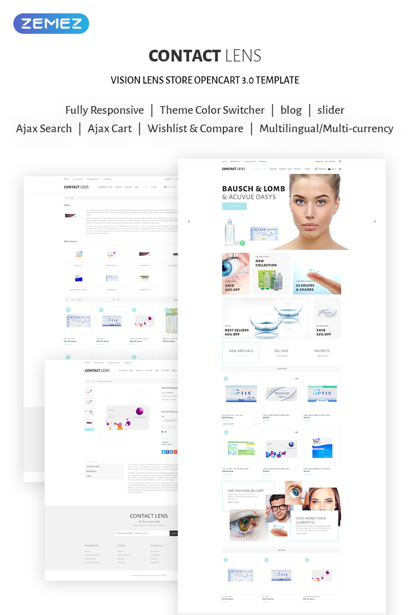 Contact Lens OpenCart Template