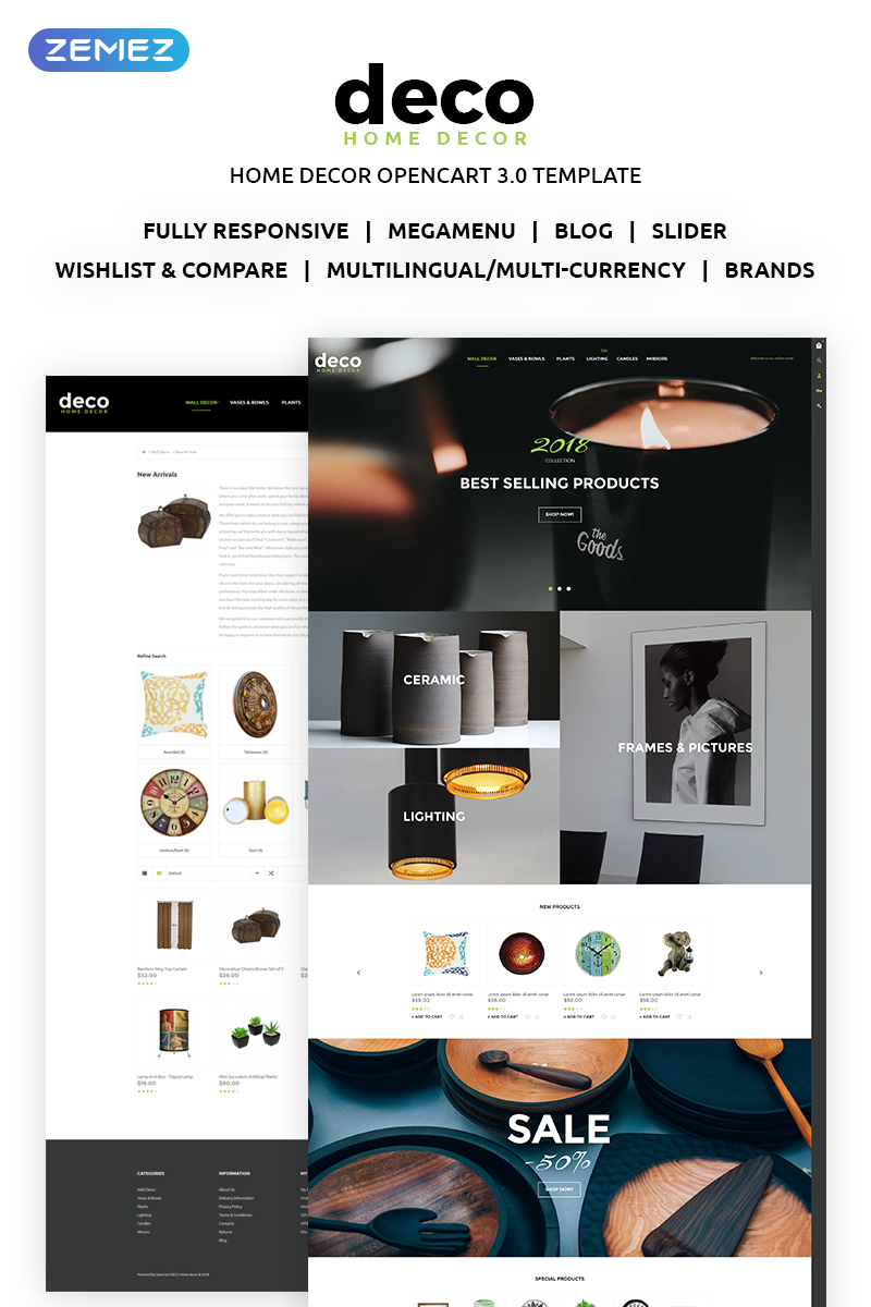 Deco – Interior Design Online Shop OpenCart Template