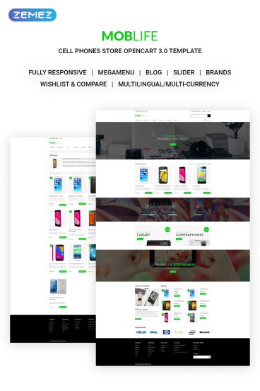 MobLife - Cell Phones Store OpenCart Template