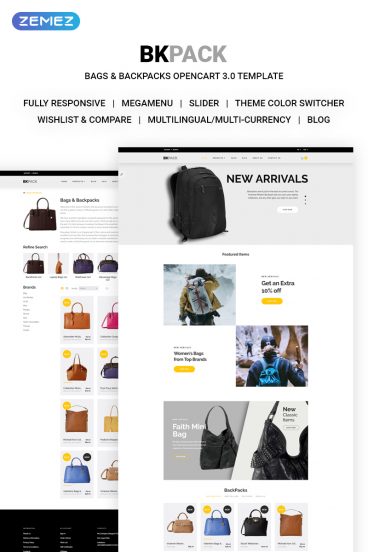 BKPack - Responsive Bags Online Store OpenCart Template