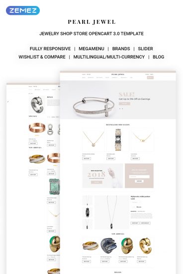 Pearl Jewel - Sophisticated Jewellery Online Shop OpenCart Template