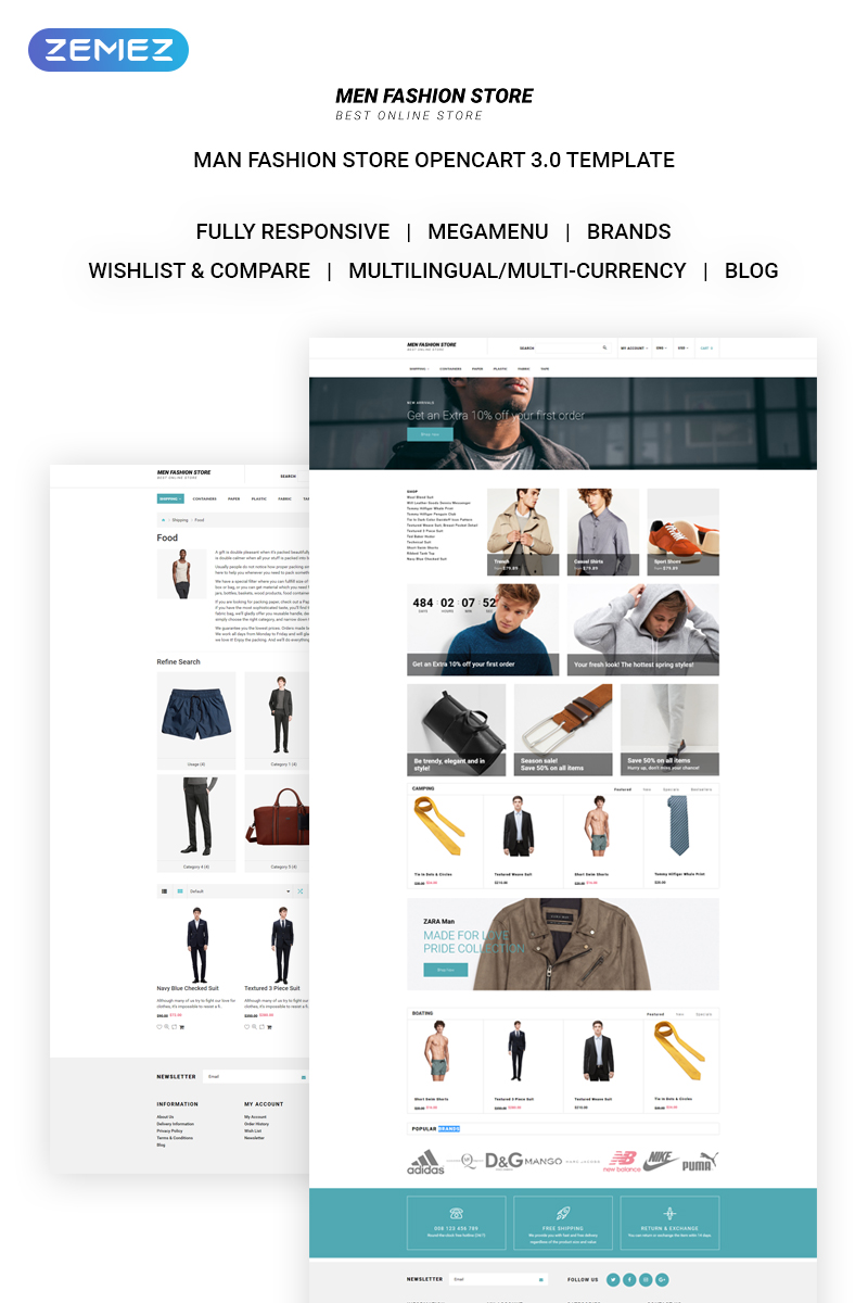 Men Fashion Store – Solid Men Clothes Online Store OpenCart Template