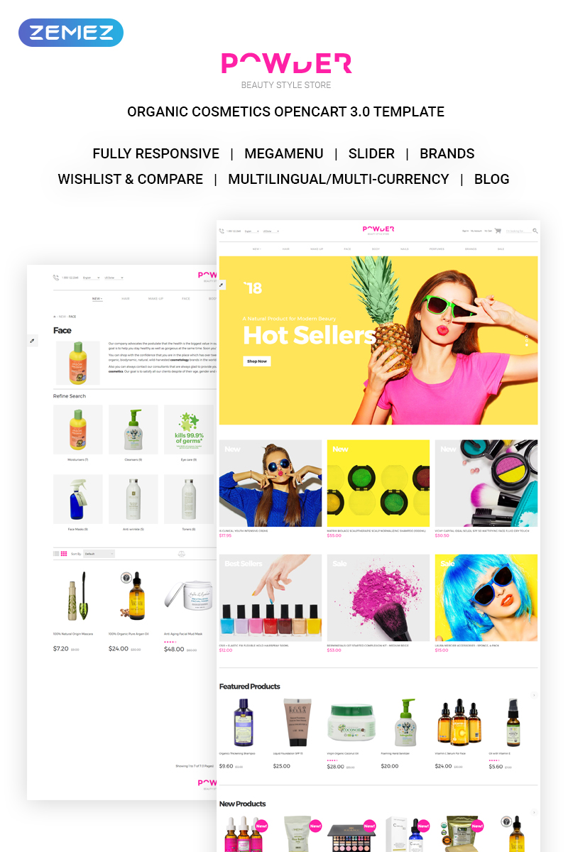 Powder – Beauty Store OpenCart Template