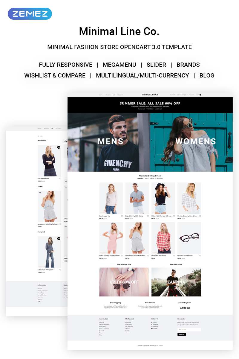 Minimal Line Co – Style Online Store OpenCart Template