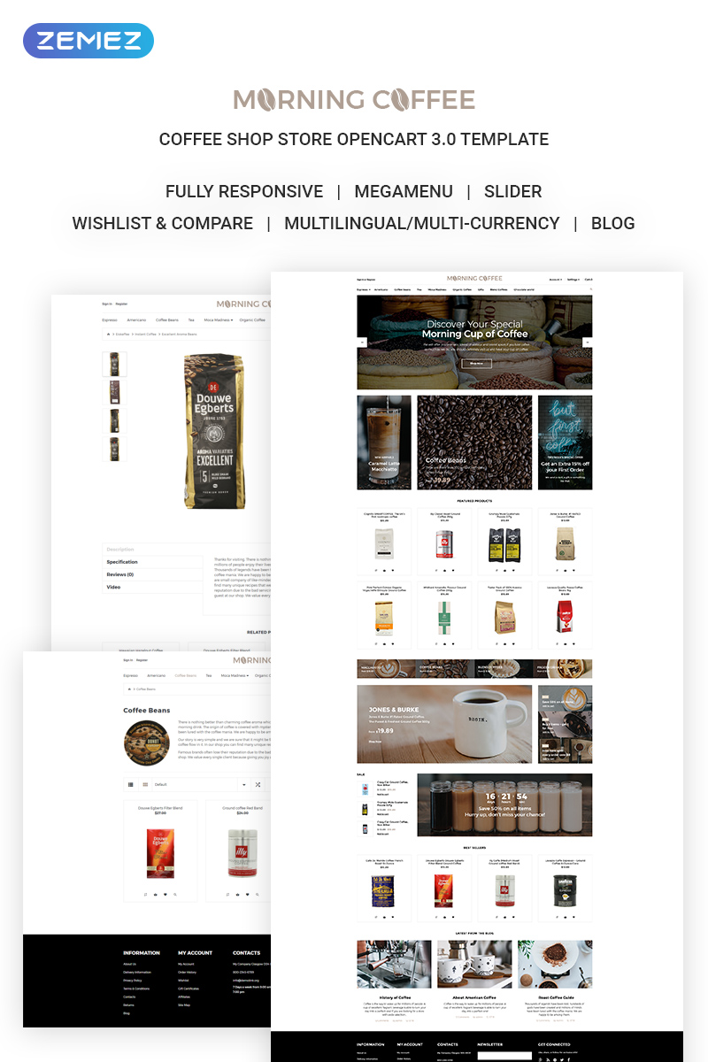 Morning Coffee – Powerful Online Coffee Shop OpenCart Template