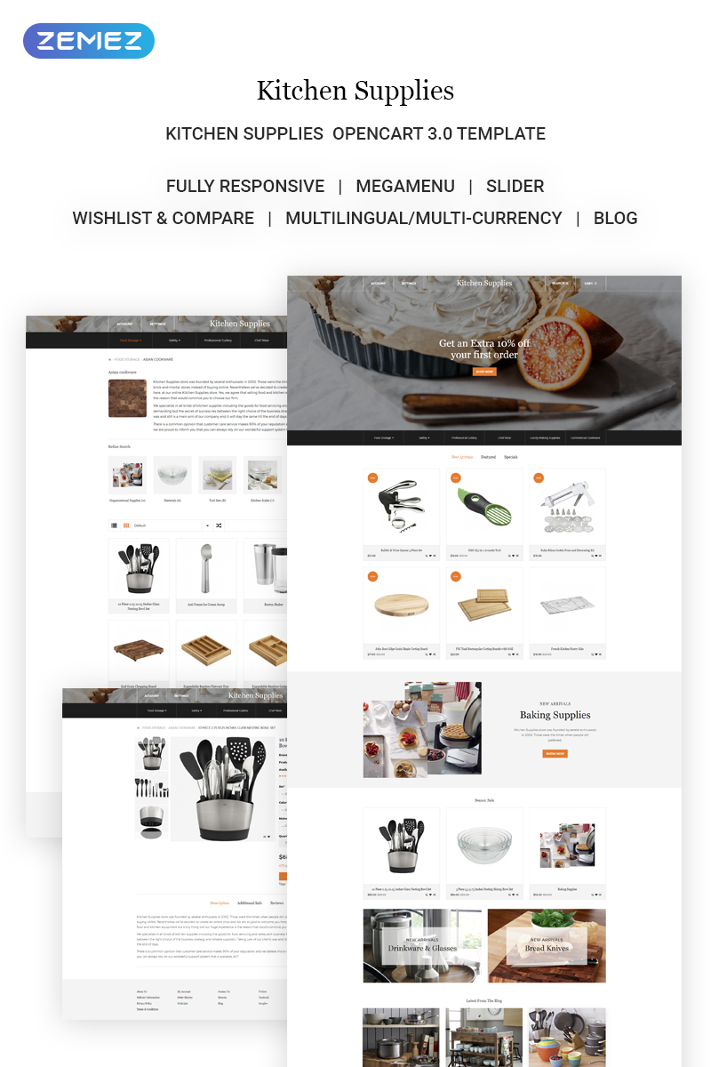 Kitchen Supplies – Elegant Kitchen Accessories Online Store OpenCart Template