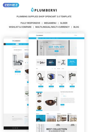 Plumbervi Store - Plumbing Supplies Shop OpenCart Template