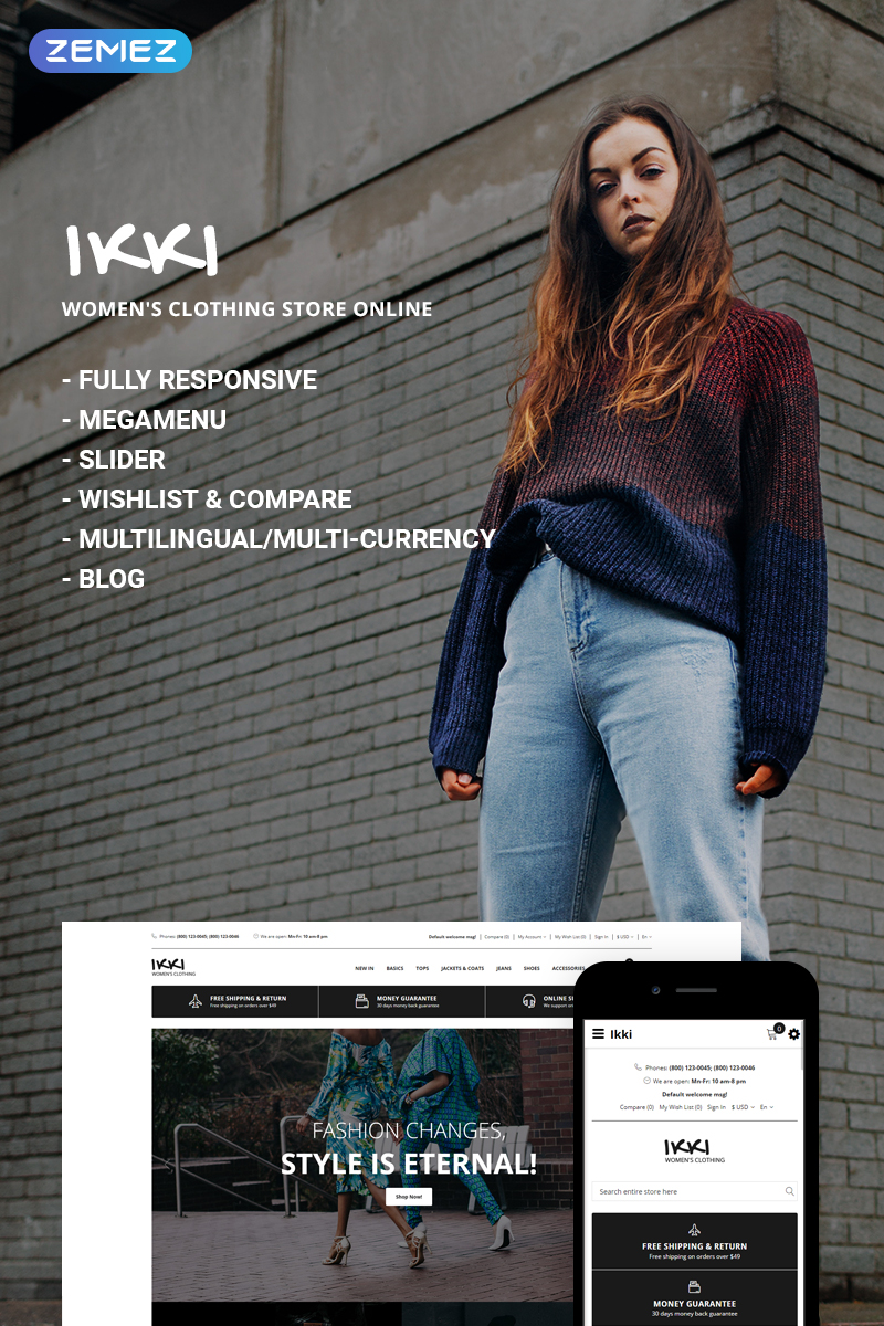 Ikki – Women’s Clothing Store OpenCart Template