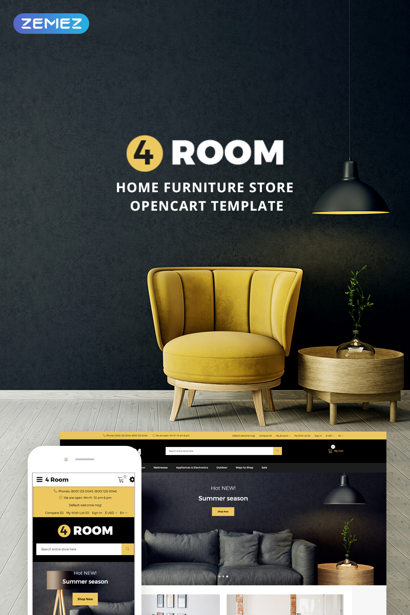 4 Room – Home Furniture Store OpenCart Template