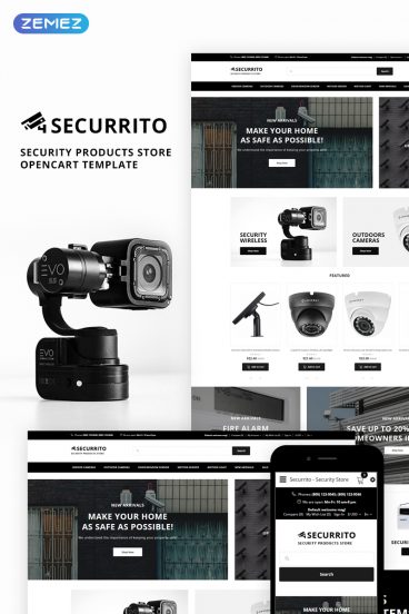 Securrito - Security Products Store OpenCart Template