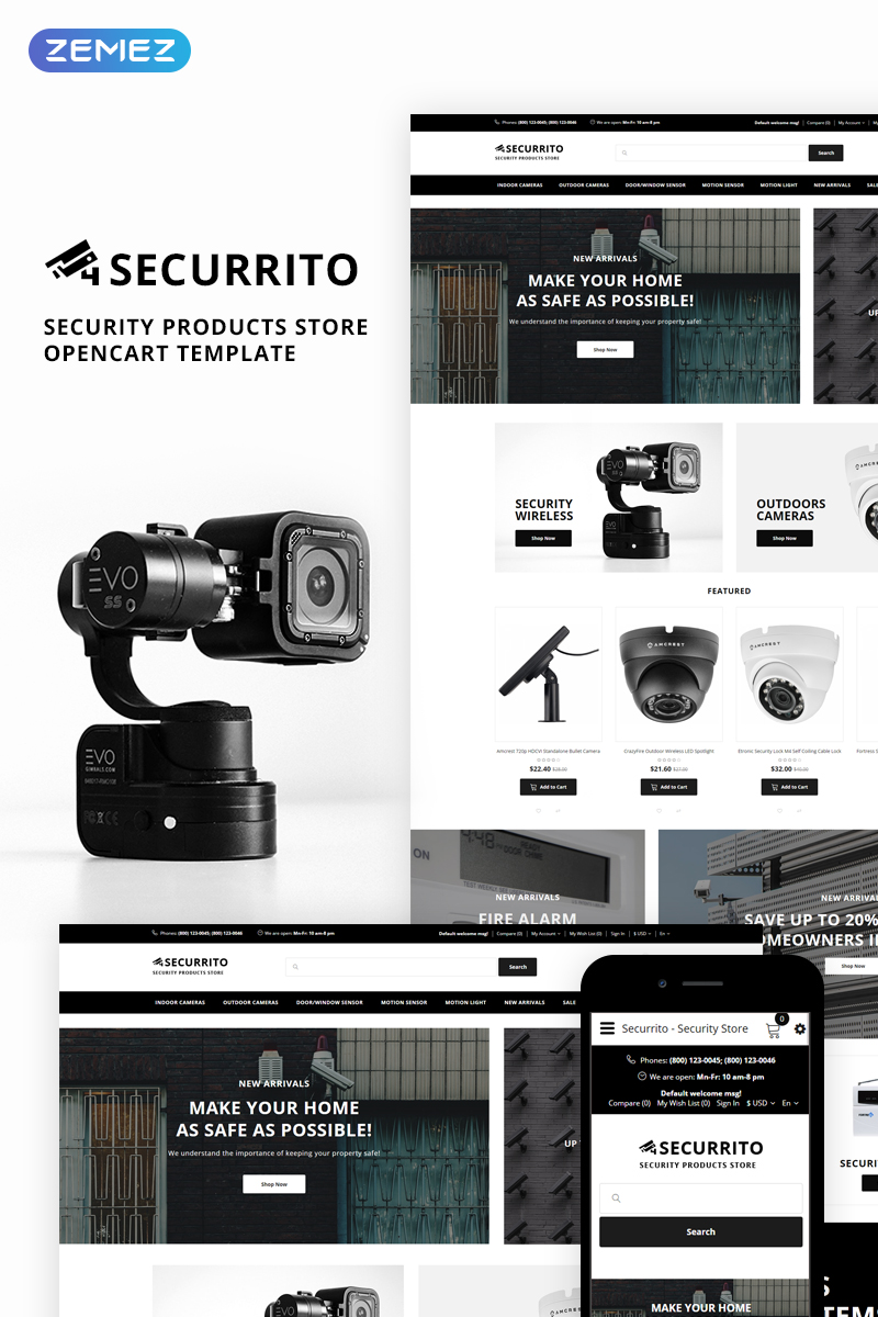 Securrito – Security Products Store OpenCart Template