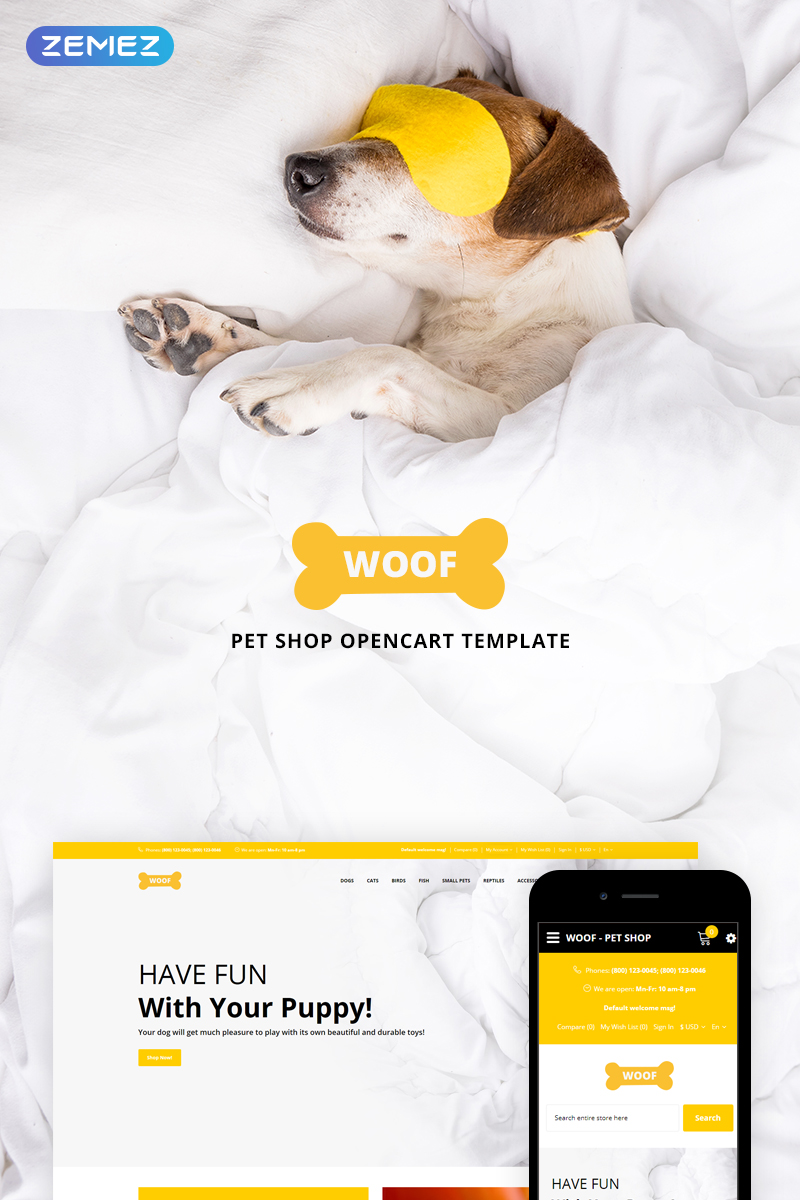 Woof – Simple Pet Supplies Online Shop OpenCart Template