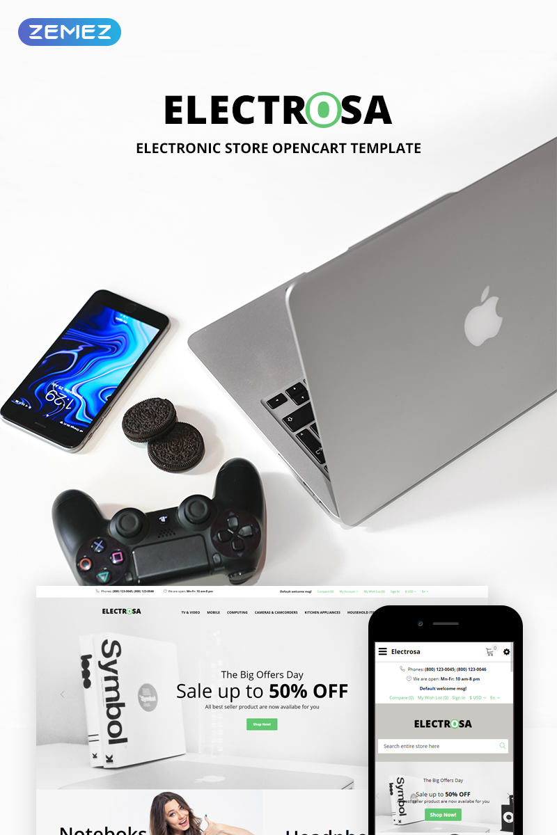 Electrosa – Electronic Store OpenCart Template