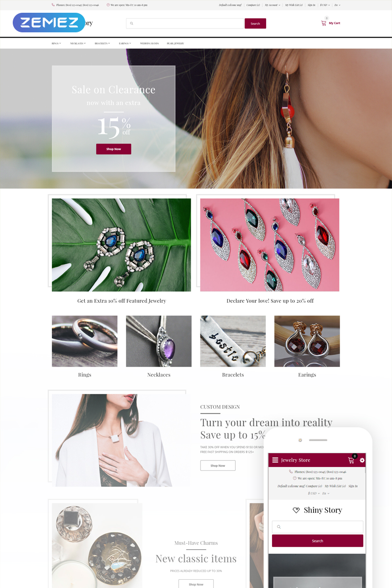 Shiny Story – Jewelry OpenCart Template