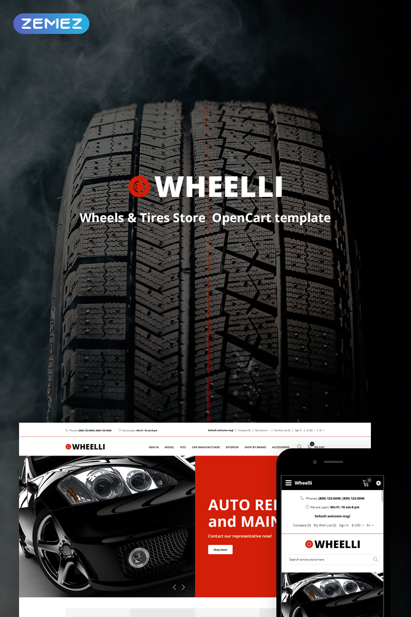 Wheelli – Wheels & Tires Shop Ready-To-Use OpenCart Template