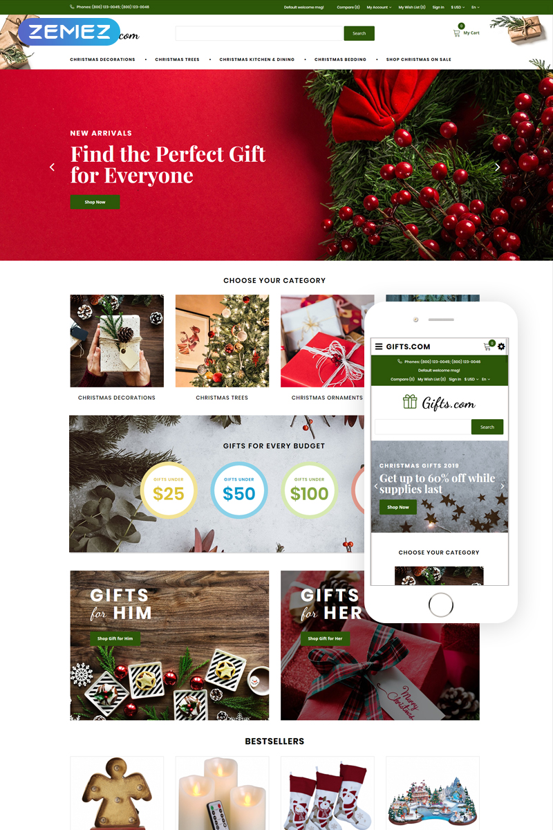 Gifts.com – Christmas Presents Shop OpenCart Template