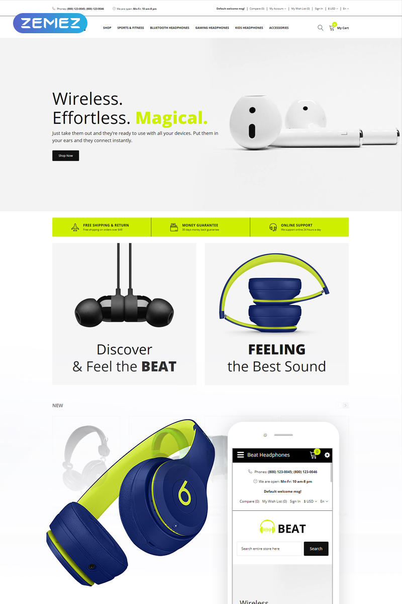 Beat – Headphones Store OpenCart Template