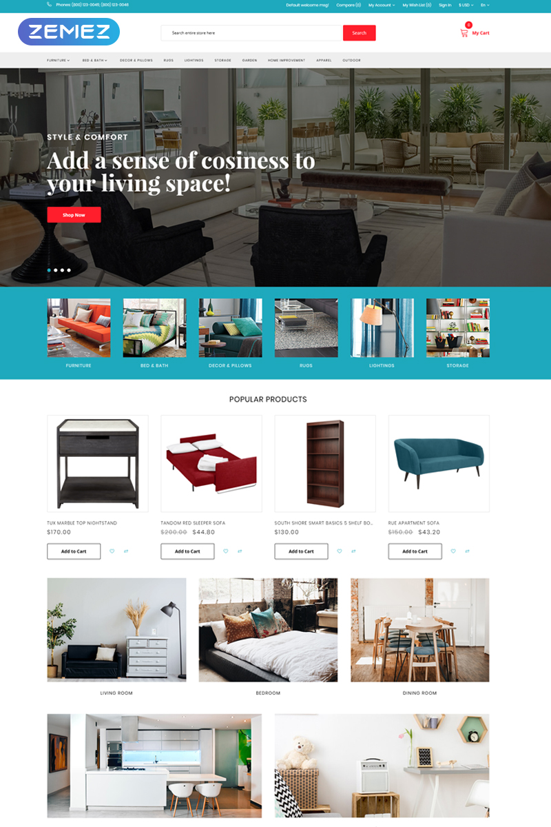 Home Furniture – Interior and Furniture Minimalistic OpenCart Template