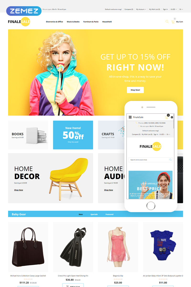 FinalSale – Wholesale Multicurrency Simple OpenCart Template