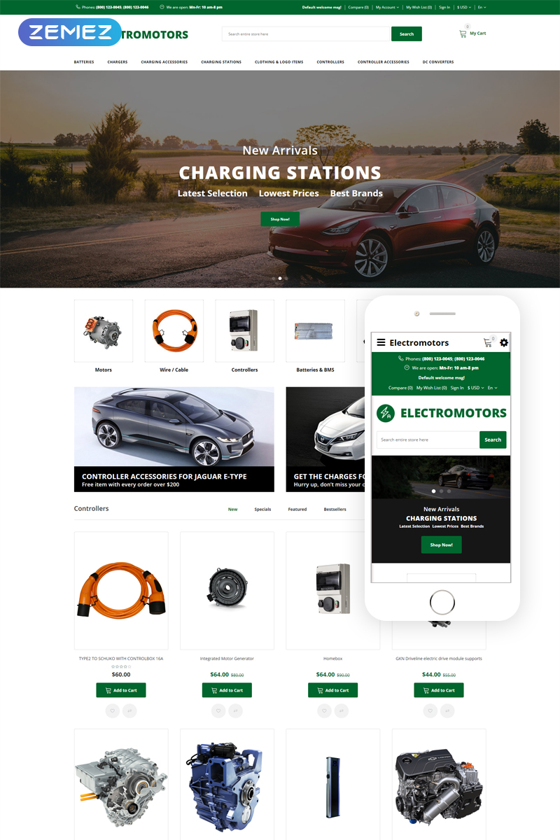 Electromotors – Car Parts Responsive Simple OpenCart Template