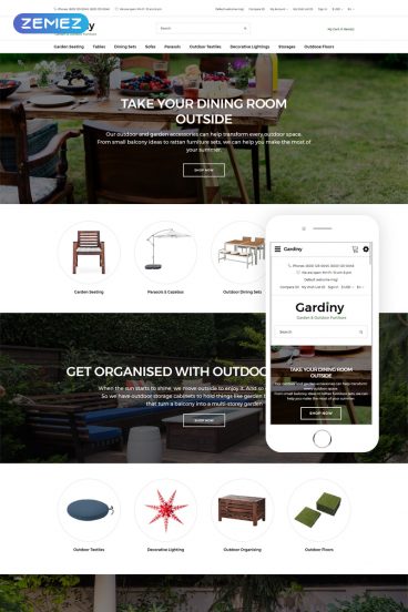 Gardiny - Furniture Parallax Elegant OpenCart Template