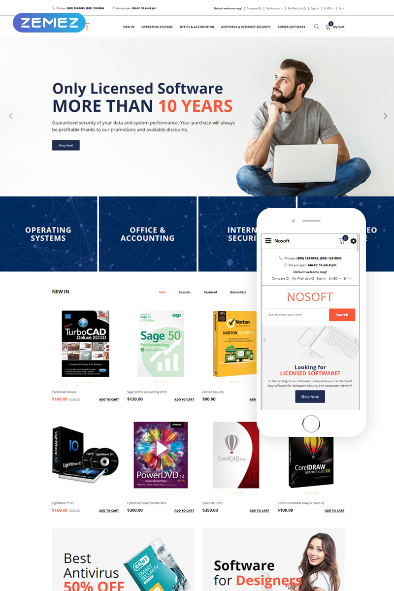 Nosoft – Software Parallax Stylish OpenCart Template