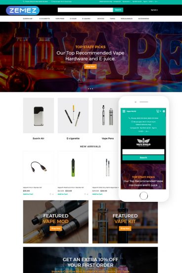 Vape World - E-Cigars Responsive Fancy OpenCart Template