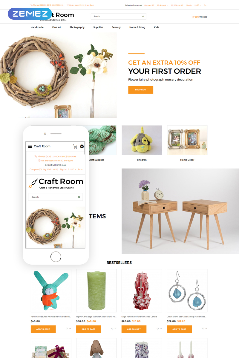 Craft Room – Handmade Responsive Stylish OpenCart Template