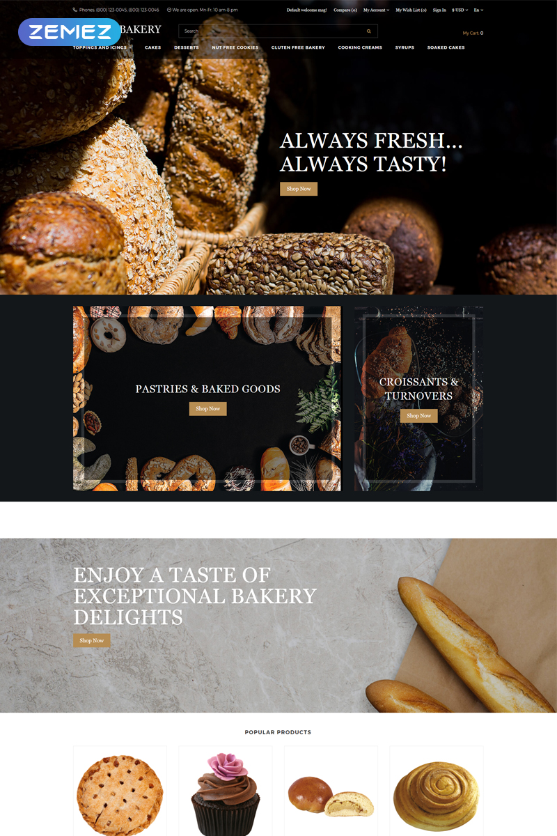 Good Bakery – Baking Shop Modern OpenCart Template