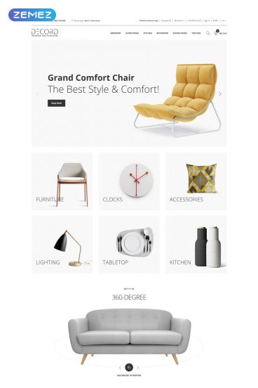 Decord - Interior And Furniture Store Clean OpenCart Template