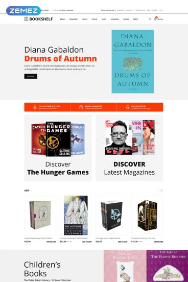 Bookshelf - Books Clean OpenCart Template