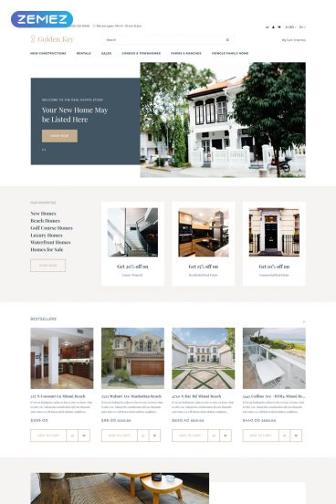 Golden Key - Real Estate Clean OpenCart Template