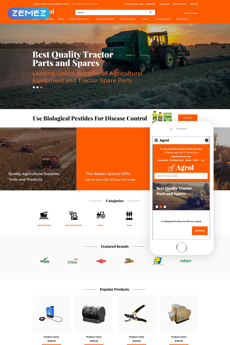 Agrol – Agricultural Creative OpenCart Template