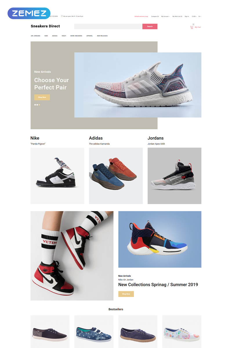 Sneakers Direct – Fashion Store Clean OpenCart Template