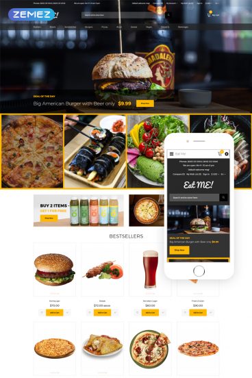 Eat Me - Cafe and Restaurant Creative OpenCart Template