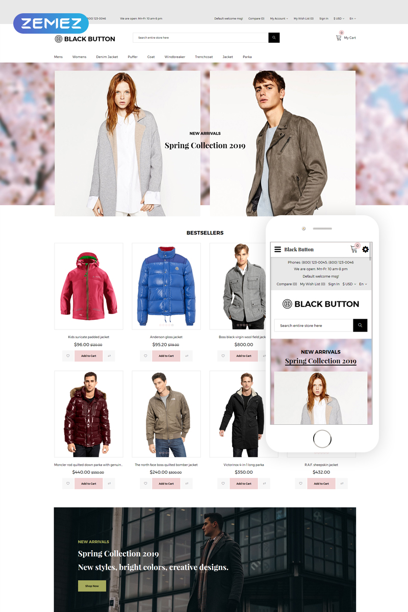 Black Button – Fashion Store Elegant OpenCart Template