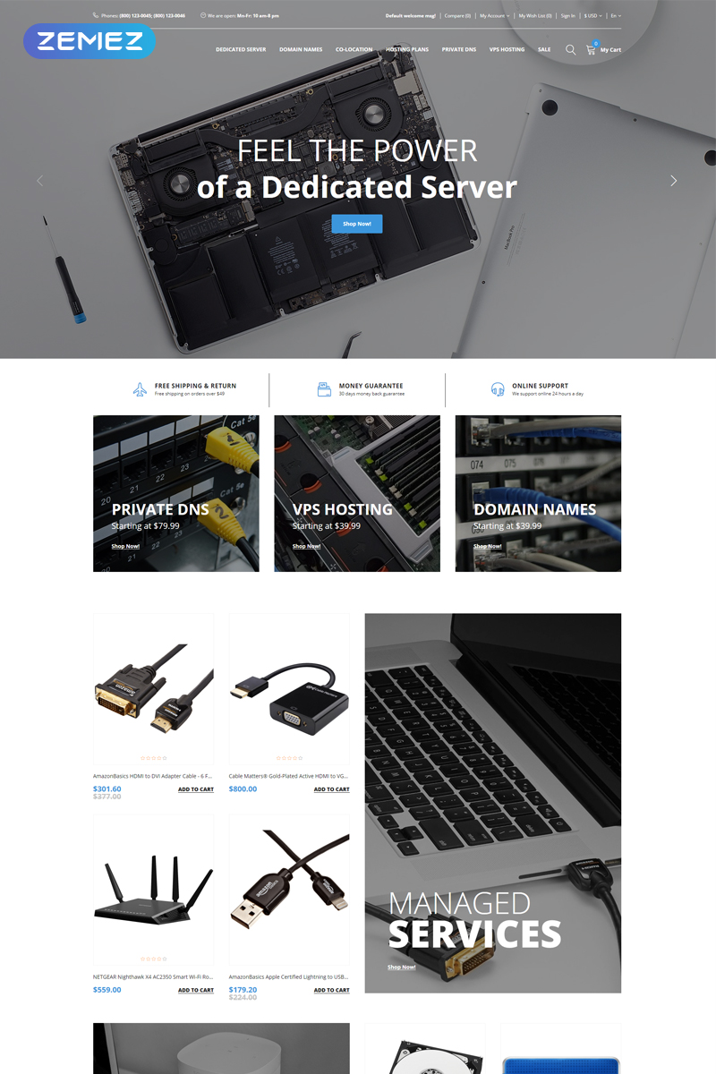 Hostinged – Hosting Reliable Clean OpenCart Template