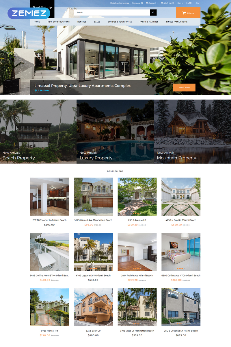 Real Estate – Real Estate Agency Clean OpenCart Template