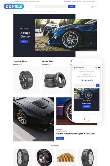 FlexWheels - Wheels & Tires Clean OpenCart Template