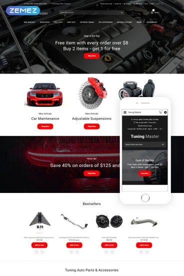 Tuning Master - Car Tuning Modern OpenCart Template