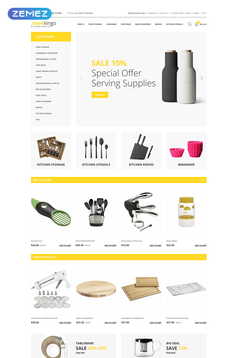 CookKingo – Kitchen Supplies Clean OpenCart Template