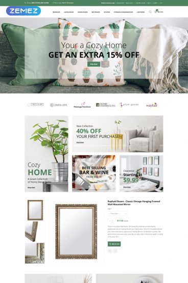 Tidecore - Home Decor Modern OpenCart Template