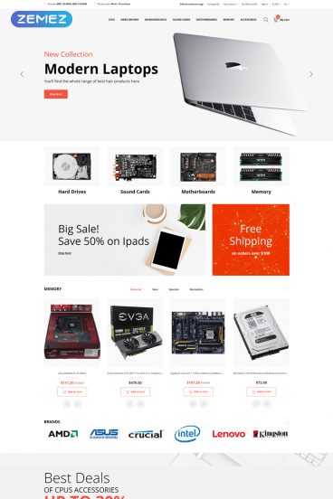 Sfoware - Computer Shop Multipage Clean OpenCart Template