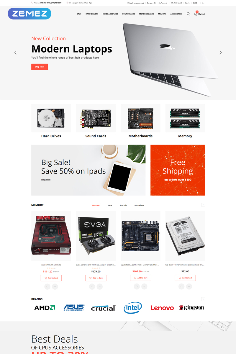 Sfoware – Computer Shop Multipage Clean OpenCart Template