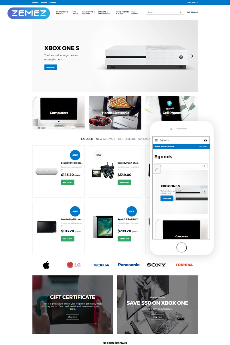 Egoods – Modern Electronics Shop OpenCart Template