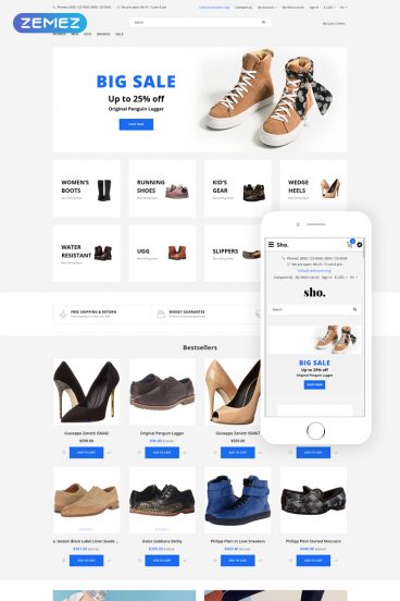 Sho. - Shoe Store E-Commerce Clean OpenCart Template